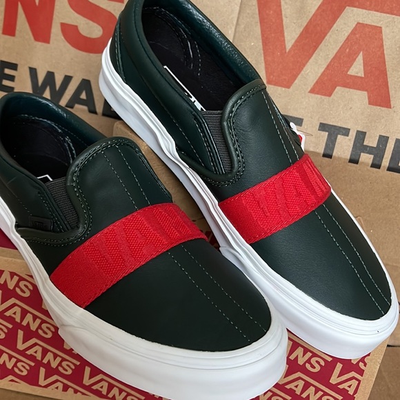 Vans Classic Slip-On W Leather & Webbing Scarabred WMNS - Picture 7 of 16